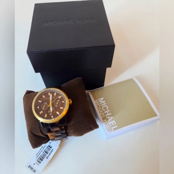 Michael Kors Men\'s Tortoiseshell Bracelet Watch with Gold-Tone Accents Petite Darrington Gold-Tone and Tortoiseshell Acetate Watch  main image 2